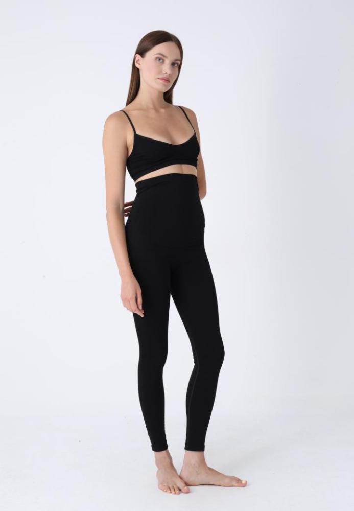 Colanți Modelatori Postnatali, cu Talie înaltă și Bandă Lată de Susținere,Culoare Negru,Engros